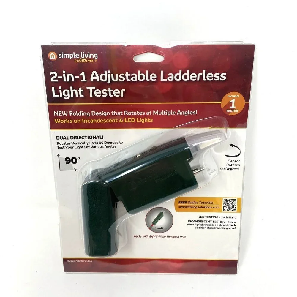 Simple Living Solutions 2-in-1 Ladderless Light Tester Holiday Christmas Lights